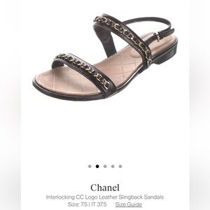 Chanel Leather Slingback Sandals